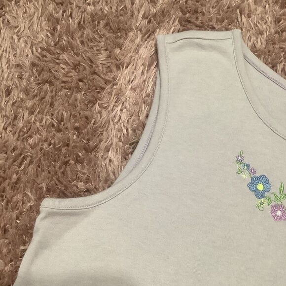 Blair Vintage Purple Floral Embroidered Cottagecore Sleeveless Blouse Sz Medium - Picture 3 of 12